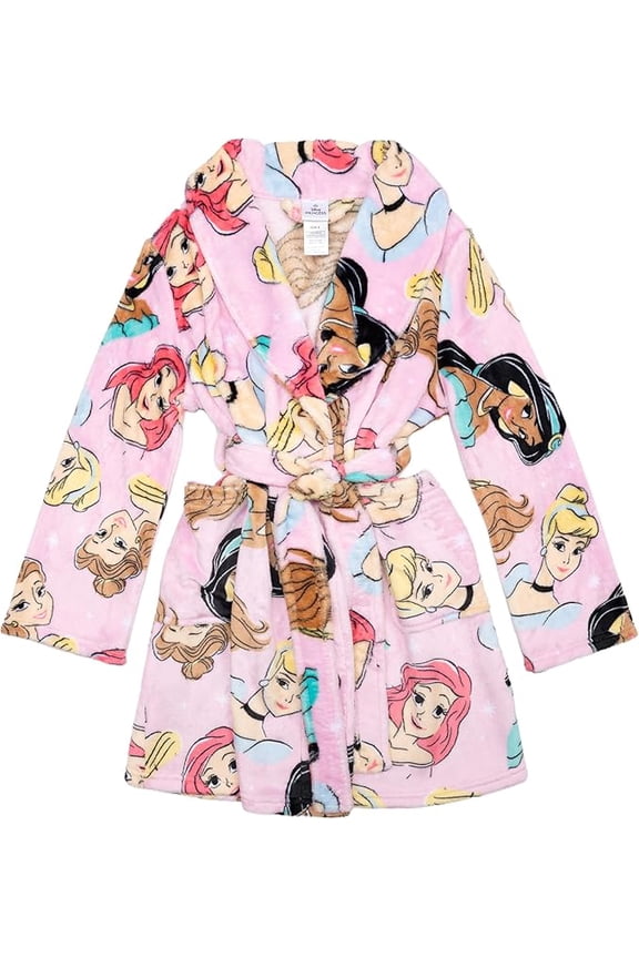 Girls Princess Plush Hooded Sleep Bathrobe 2T