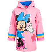 Disney Girls' Rain Jacket - Slicker Shell Raincoat: Minnie Mouse, Frozen Elsa, Anna (2T-7)