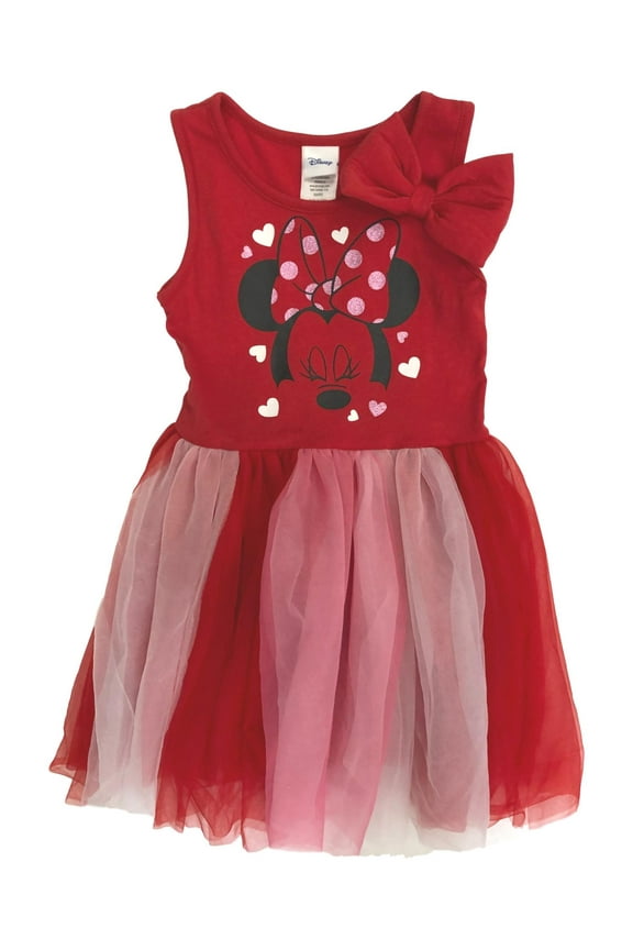 Girls Red & Pink Tulle Minnie Mouse Dress X-Large (14/16)