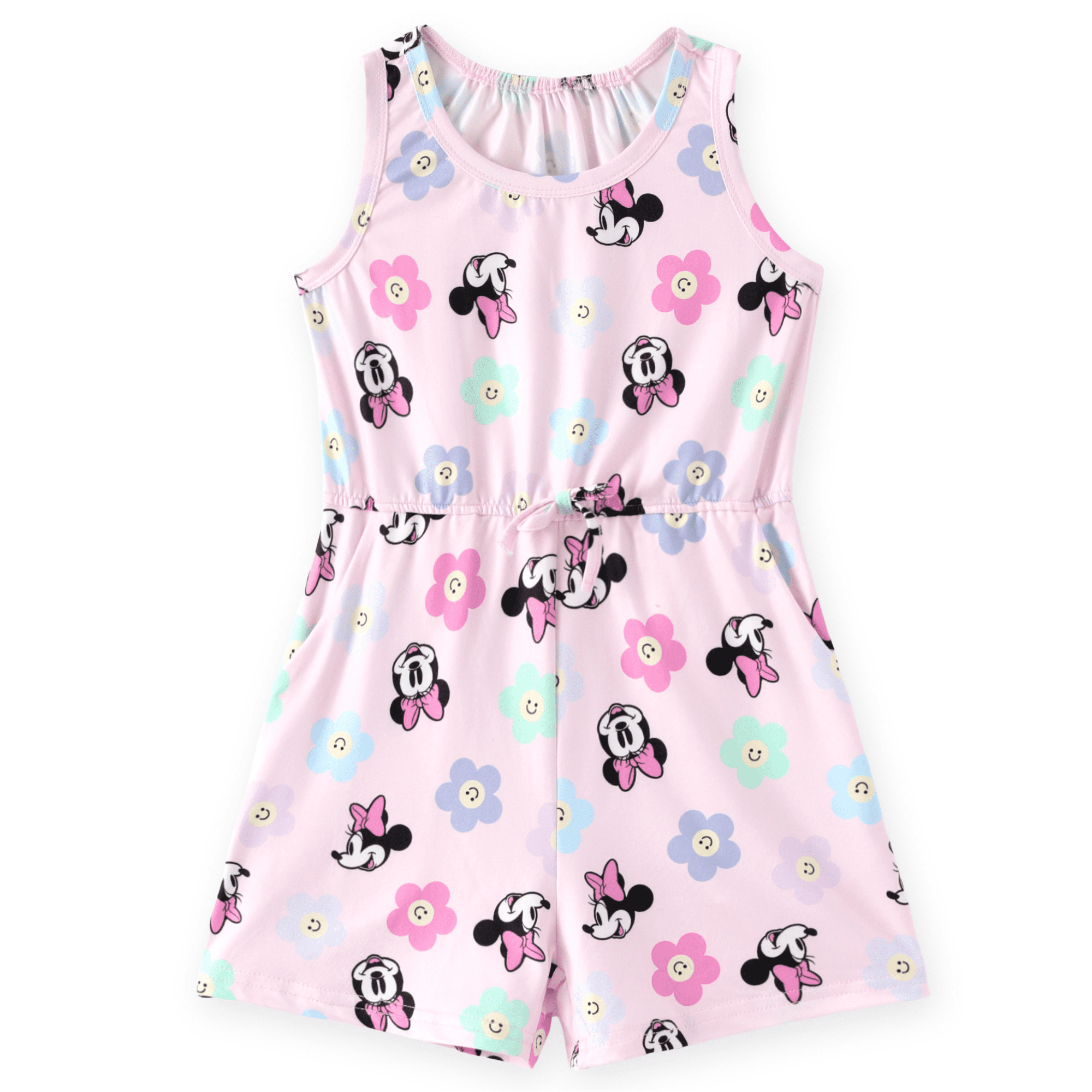 Disney Girls Rompers Minnie Mouse Graphic Jumpsuits Flower Floral ...