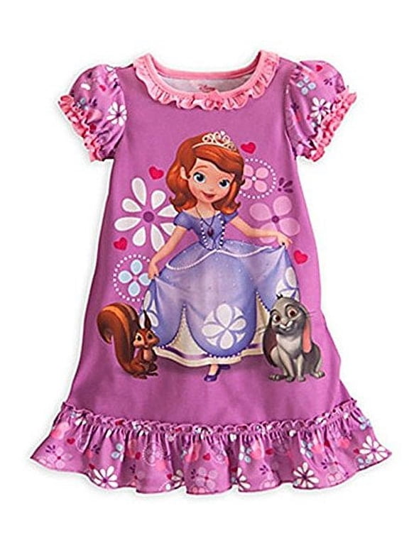 Girls' Sofia The First, Whatnaught and Clover Nightgown, Gown, Size 5/6