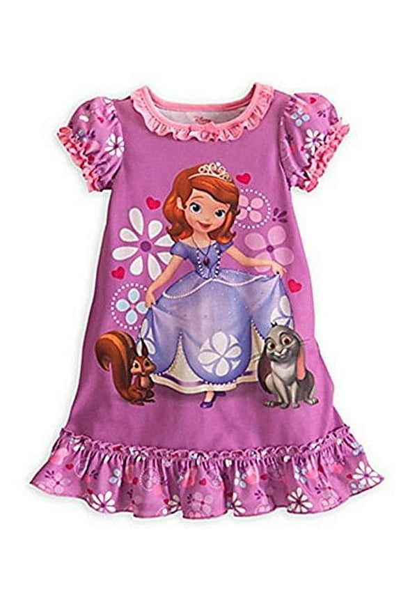 Girls' Sofia The First, Whatnaught and Clover Nightgown, Gown, Size 7/8