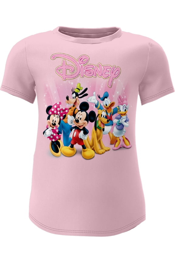 Mickey & Friends Youth Pink Fashion Tee, XS-L (Girl's)