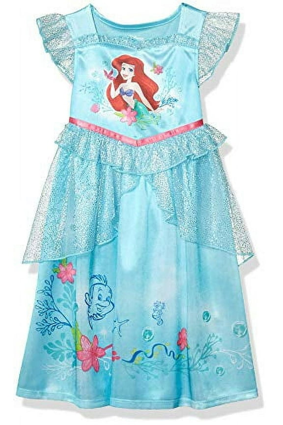 Girls' Toddler Princess Fantasy Nightgown, Ariel Ocean Dreams, 3T