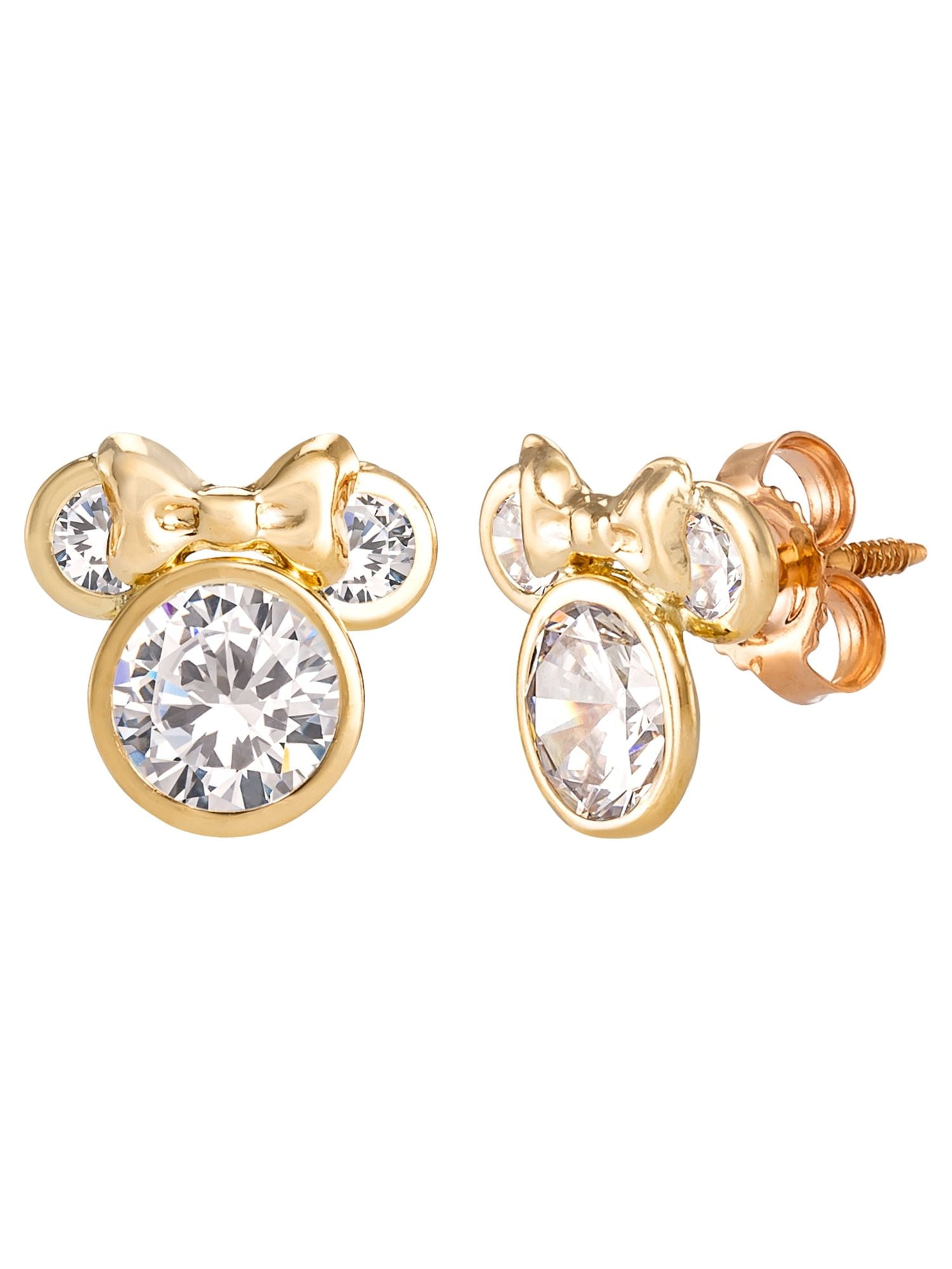Disney Girls/Tween 10KT Yellow Gold Minnie Mouse Earrings