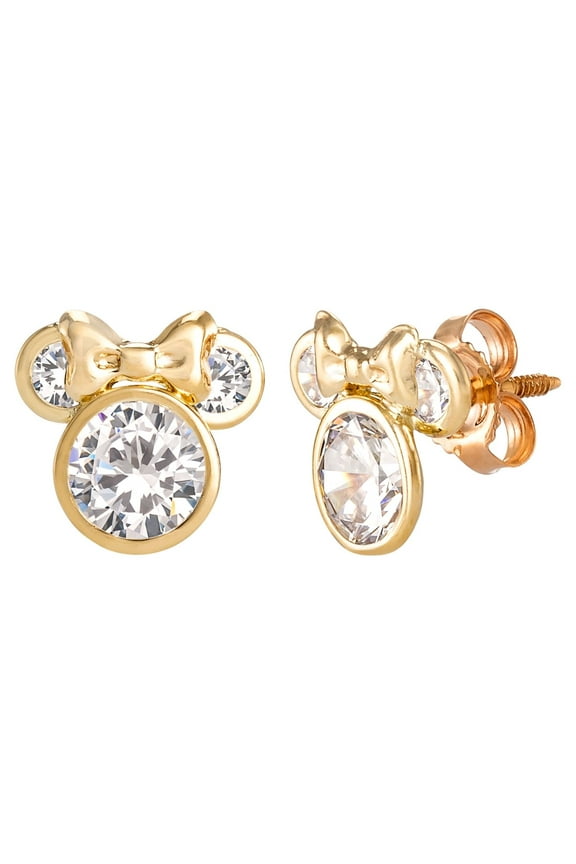 Girls/Tween 10KT Yellow Gold Minnie Mouse Earrings