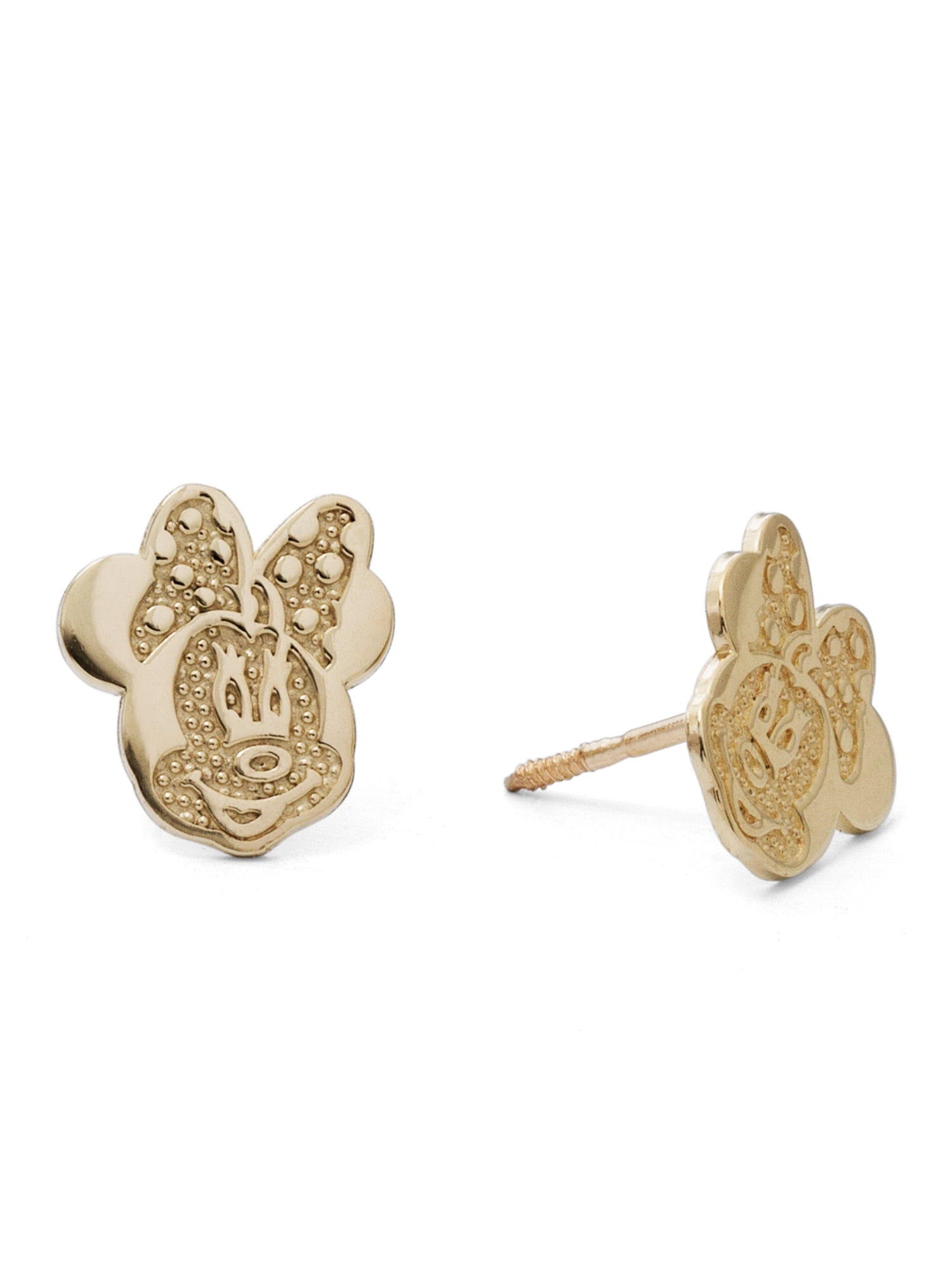 Disney Girls/Tween 10kt Yellow Gold Minnie Mouse Stud Earrings