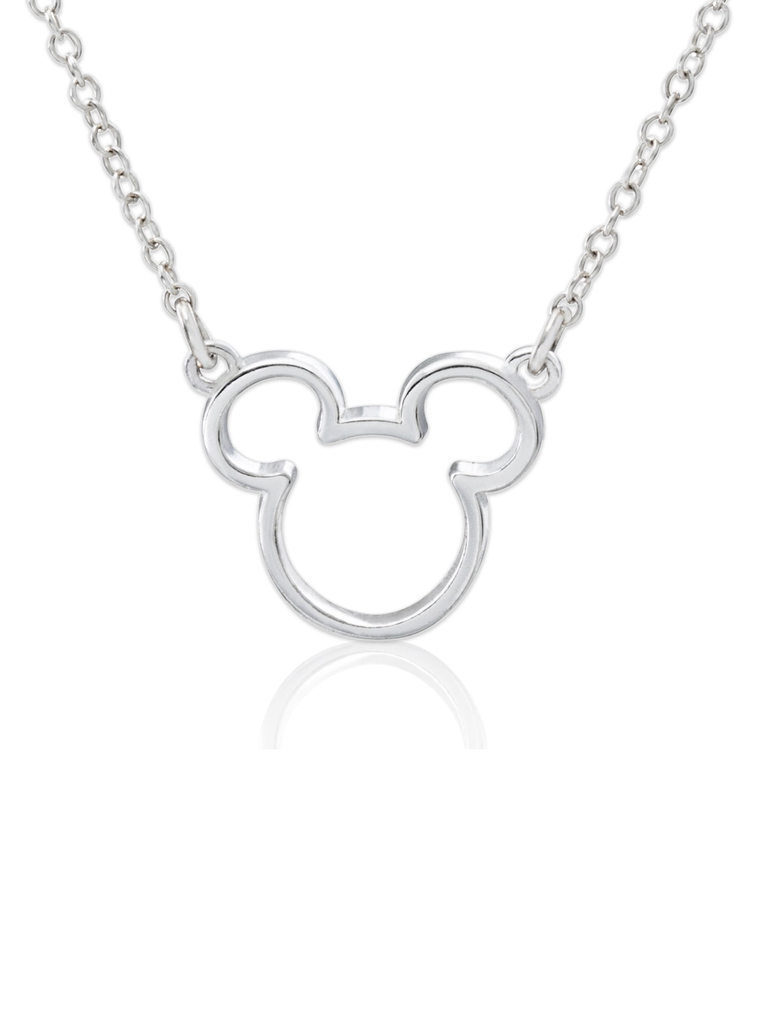 Disney Girls/Tween Sterling Silver Mickey Mouse Necklace with Chain