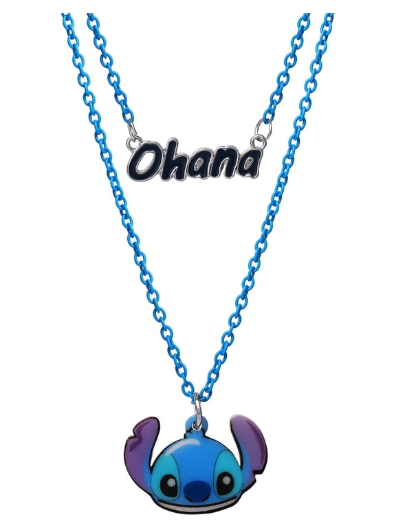 - Girls/Tweens Lilo & Stitch "Ohana" Double Necklace