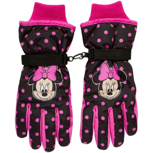 Disney Girls' Winter Insulated Snow Ski Gloves – Minnie Mouse or Frozen II Elsa & Anna (Toddler/Little Girls)