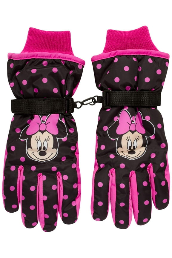 Girls' Winter Insulated Snow Ski Gloves – Minnie Mouse or Frozen II Elsa & Anna (Toddler/Little Girls)