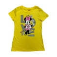 thumbnail image 1 of Disney Girls Yellow Sparkle Minnie Mouse Love Tee Shirt T-Shirt Small (6-6X), 1 of 1