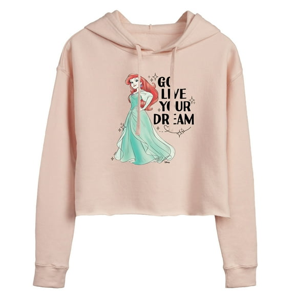 Disney - Go Live Your Dream Ariel  - Juniors Cropped Pullover Hoodie