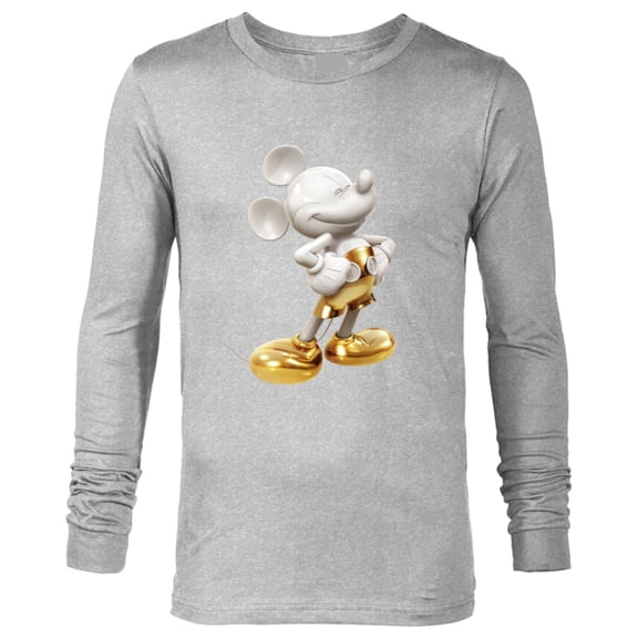 Disney Gold Mickey Mouse Pose - Long Sleeve T-Shirt for Men -Customized-Athletic Heather