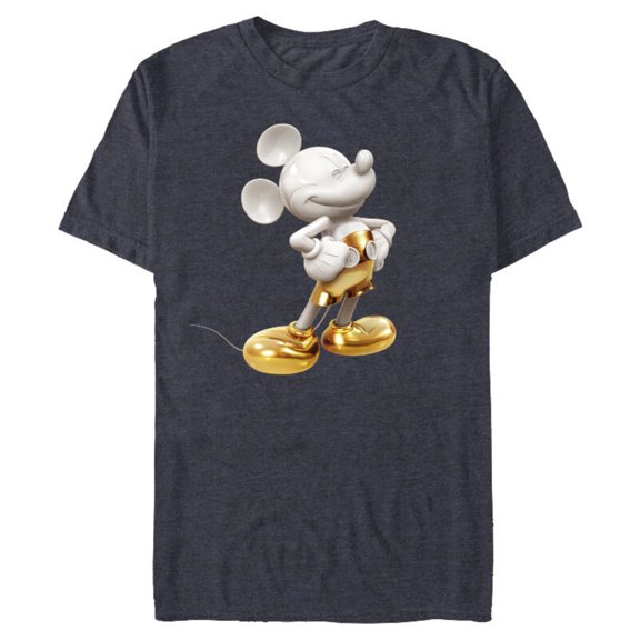 Disney Gold Mickey Mouse Pose - Short Sleeve Blended T-Shirt for Adults -Customized-Navy Heather