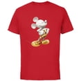 thumbnail image 1 of Disney Gold Mickey Mouse Pose - Short Sleeve Cotton T-Shirt for Adults -Customized-Red, 1 of 5