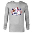 thumbnail image 1 of Disney Goofy Baseball Pitcher Bubble Gum Distressed - Long Sleeve T-Shirt for Men - Customized-Athletic Heather, 1 of 5
