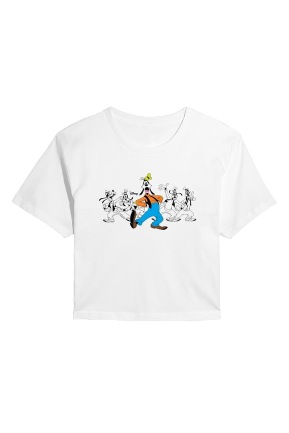 - Goofy Chest - Juniors Cropped Short Sleeve Graphic T-Shirt
