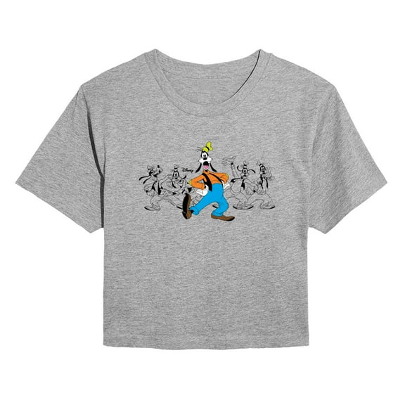Disney - Goofy Chest - Juniors Cropped Short Sleeve Graphic T-Shirt