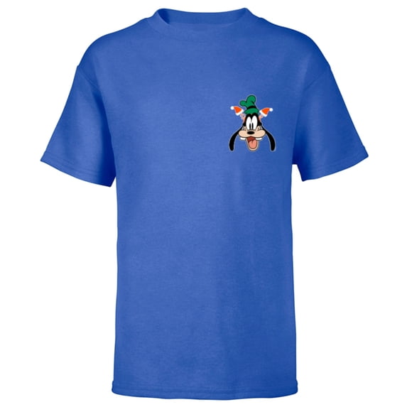 Disney Goofy Christmas Santa Hat Holiday Headband Corner Art - Short Sleeve T-Shirt for Kids - Customized-Royal