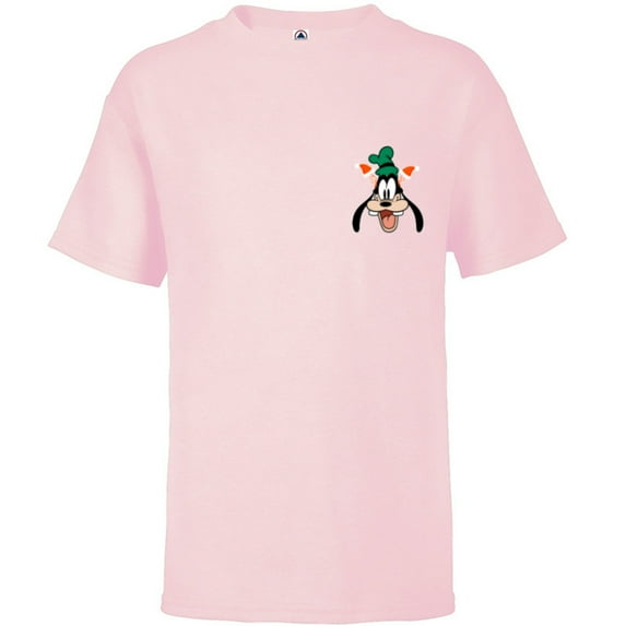 Disney Goofy Christmas Santa Hat Holiday Headband Corner Art - Short Sleeve T-Shirt for Kids - Customized-Soft Pink