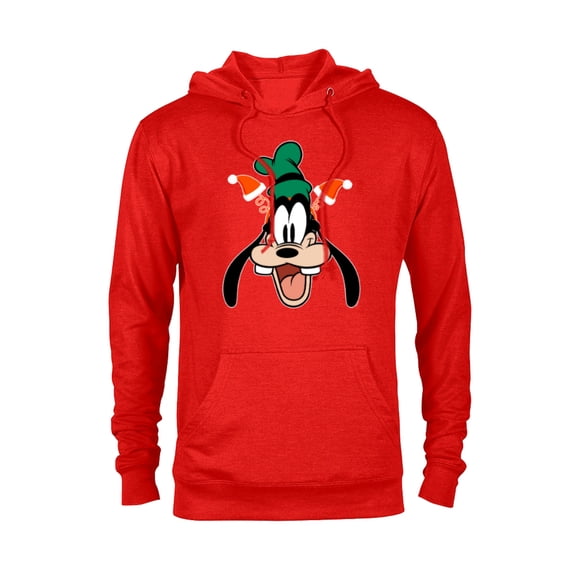 Disney Goofy Christmas Santa Hat Holiday Headband - Pullover Hoodie for Adults - Customized-Red