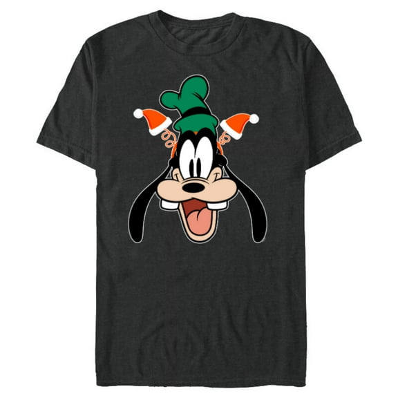 Disney Goofy Christmas Santa Hat Holiday Headband - Short Sleeve Blended T-Shirt for Adults - Customized-Dark Heather