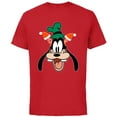 thumbnail image 1 of Disney Goofy Christmas Santa Hat Holiday Headband - Short Sleeve Cotton T-Shirt for Adults - Customized-Red, 1 of 5