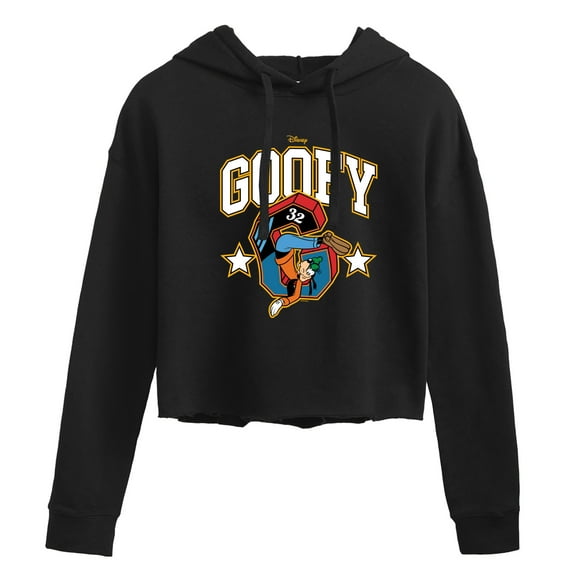 Disney - Goofy Collegiate - Juniors Cropped Pullover Hoodie