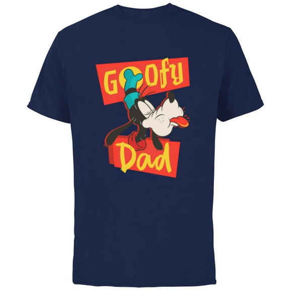 Disney Goofy Dad Family Trip Father’s Day - Short Sleeve Cotton T-Shirt for Adults - Customized-Navy