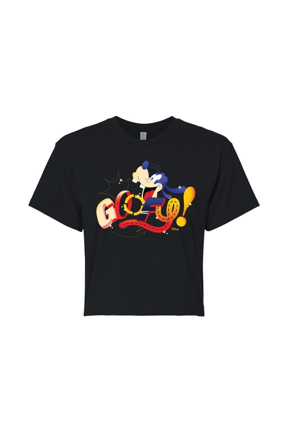 - Goofy Geometric - Juniors Cropped Cotton Blend T-Shirt