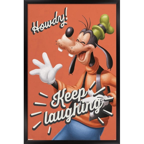Disney Goofy: Good Old Days - Keep Laughing Wall Poster, 14.725" x 22.375" Framed
