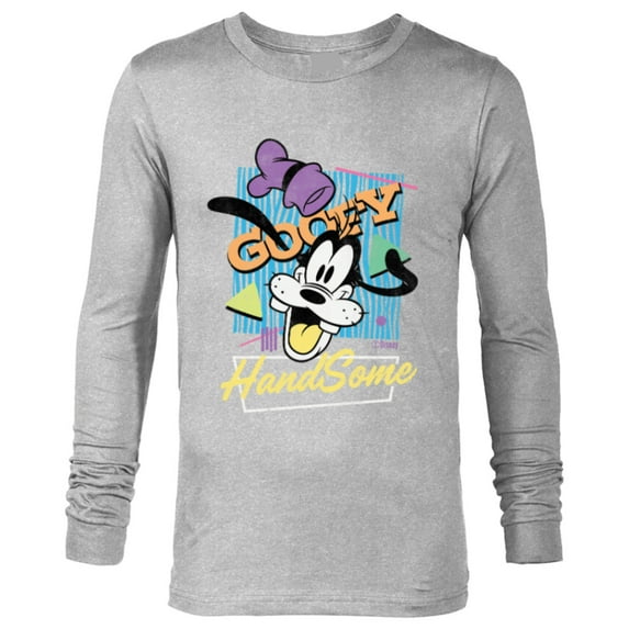 Disney Goofy HandSome Retro ‘90s Vintage Style Distressed - Long Sleeve T-Shirt for Men - Customized-Athletic Heather