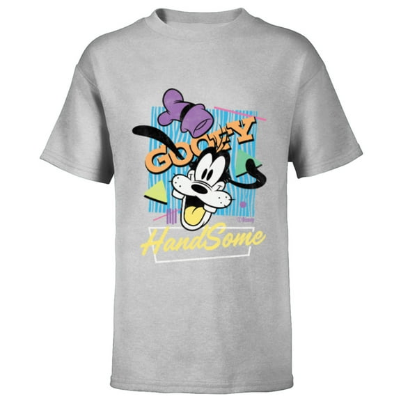 Disney Goofy HandSome Retro ‘90s Vintage Style Distressed - Short Sleeve T-Shirt for Kids - Customized-Athletic Heather
