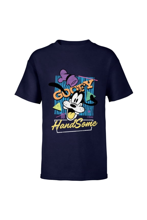 Goofy HandSome Retro ‘90s Vintage Style Distressed - Short Sleeve T-Shirt for Kids - Customized-Navy