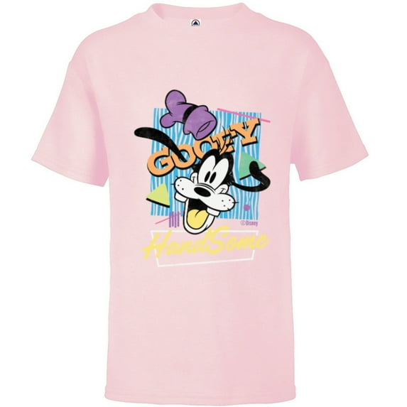 Disney Goofy HandSome Retro ‘90s Vintage Style Distressed - Short Sleeve T-Shirt for Kids - Customized-Soft Pink
