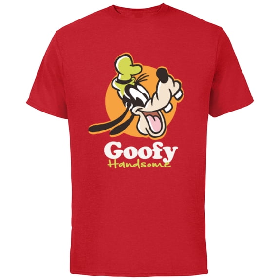Disney Goofy Handsome Classic Funny - Short Sleeve Cotton T-Shirt for Adults - Customized-Red