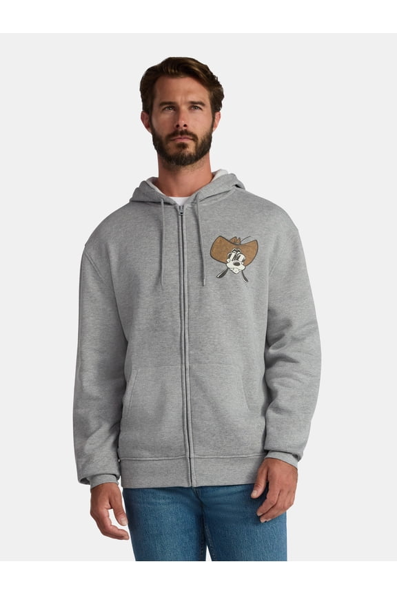 Disney Goofy Men's and Big Men's Howdy Y'all Graphic Fleece Zip Up Hoodie, Sizes S-3XL