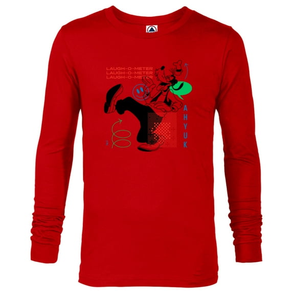 Disney Goofy Laugh-O-Meter - Long Sleeve T-Shirt for Men - Customized-New Red