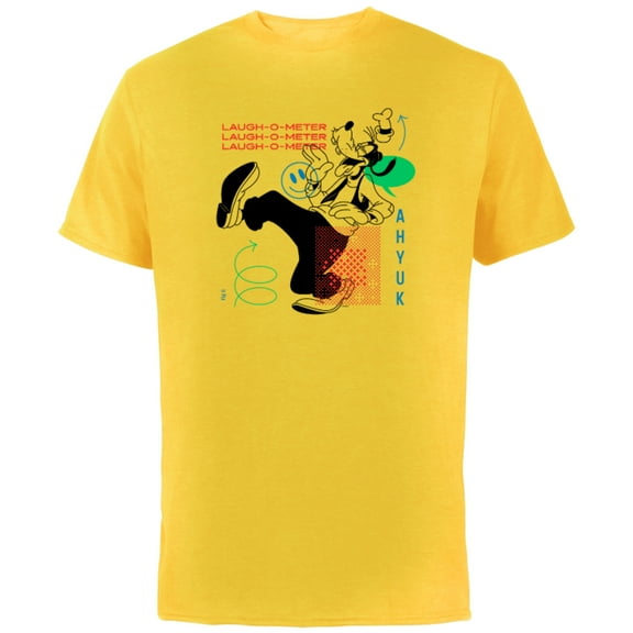 Disney Goofy Laugh-O-Meter - Short Sleeve Cotton T-Shirt for Adults - Customized-Yellow