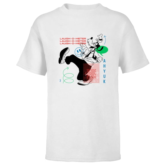 Disney Goofy Laugh-O-Meter - Short Sleeve T-Shirt for Kids - Customized-White
