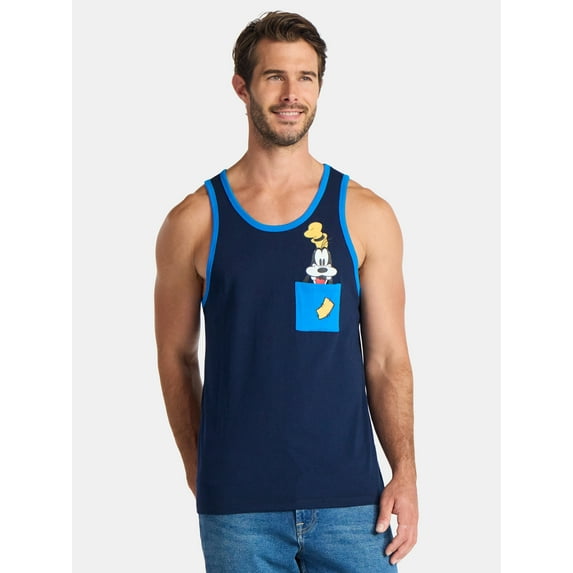Disney Men's Goofy Blue Tank Top, Sizes S-2XL
