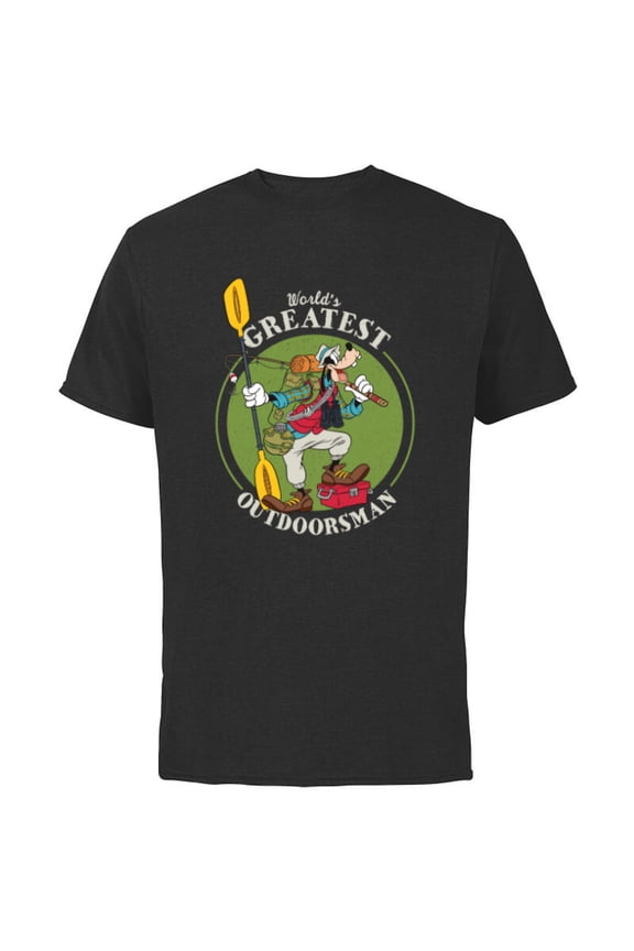 Goofy Outdoorsman Father's Day - Short Sleeve Cotton T-Shirt for Adults - Customized-Black