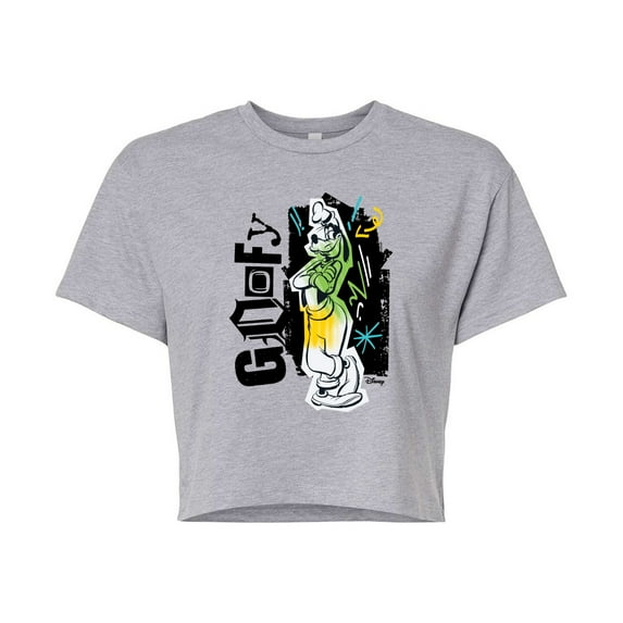 Disney - Goofy Punk - Juniors Cropped Cotton Blend T-Shirt