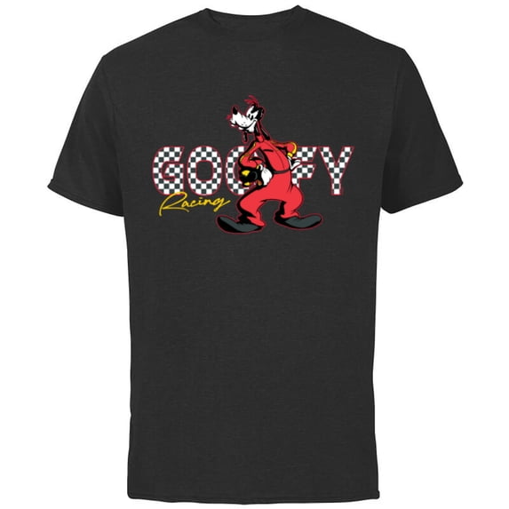 Disney Goofy Racing Mickey & Friends Race Car Drivers - Short Sleeve Cotton T-Shirt for Adults - Customized-Black