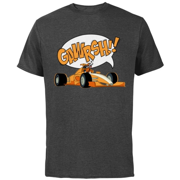 Disney Goofy Racing Team "Gawrsh!!" Race Car Driver - Short Sleeve Cotton T-Shirt for Adults - Customized-Charcoal