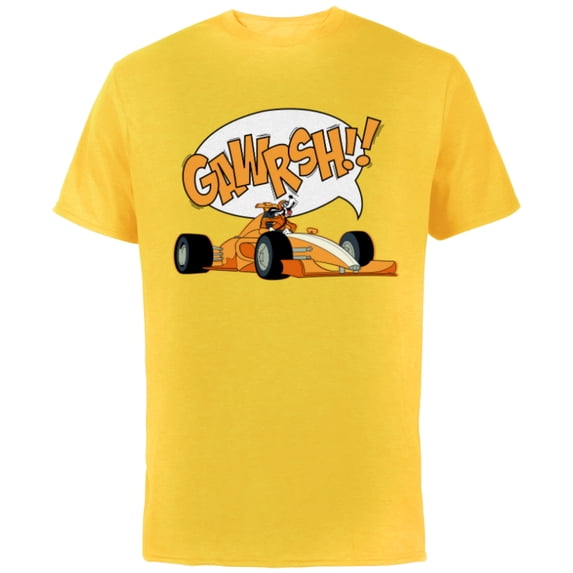 Disney Goofy Racing Team "Gawrsh!!" Race Car Driver - Short Sleeve Cotton T-Shirt for Adults - Customized-Yellow