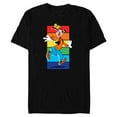 thumbnail image 1 of Disney Goofy Rainbow - Short Sleeve Blended T-Shirt for Adults -Customized-Black, 1 of 5