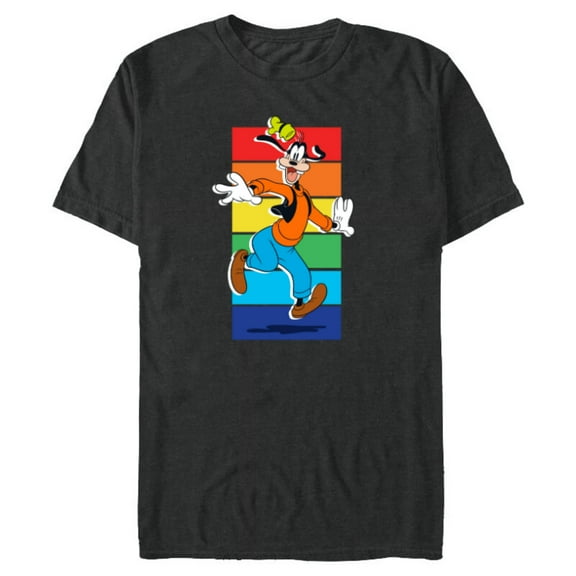 Disney Goofy Rainbow - Short Sleeve Blended T-Shirt for Adults -Customized-Dark Heather