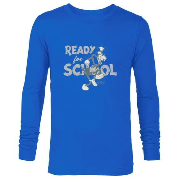Disney Goofy Ready for School - Long Sleeve T-Shirt for Men - Customized-Navy